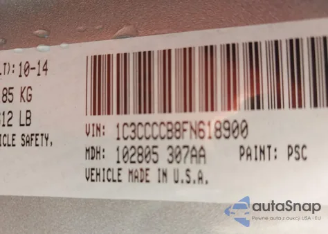 2015 Chrysler 200 C z USA, uszkodzony, nr VIN 1C3CCCCB8FN618900